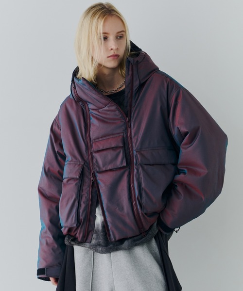 AIVER（アイバー）の「AIVER　イリディセントパファーブルゾン（ブルゾン・メンズ・ブラック/ライトブルー/レッド・SMALL/MEDIUM/LARGE）」の14枚目の写真