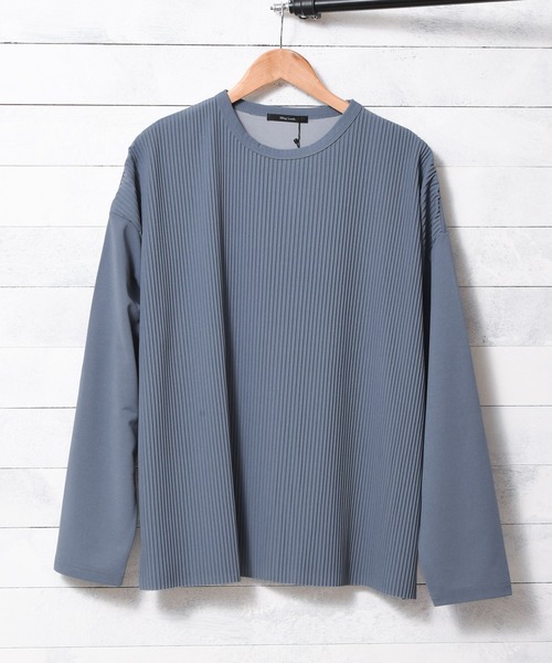 Bling Leads（ブリングリーズ）の「【RES】【Bling leads】オーバーサイズ プリーツカットソー（Tシャツ/カットソー・メンズ・グレイッシュベージュ・LARGE/MEDIUM）」の4枚目の写真