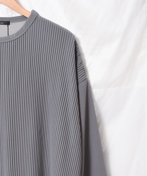 Bling Leads（ブリングリーズ）の「【RES】【Bling leads】オーバーサイズ プリーツカットソー（Tシャツ/カットソー・メンズ・グレイッシュベージュ・LARGE/MEDIUM）」の7枚目の写真