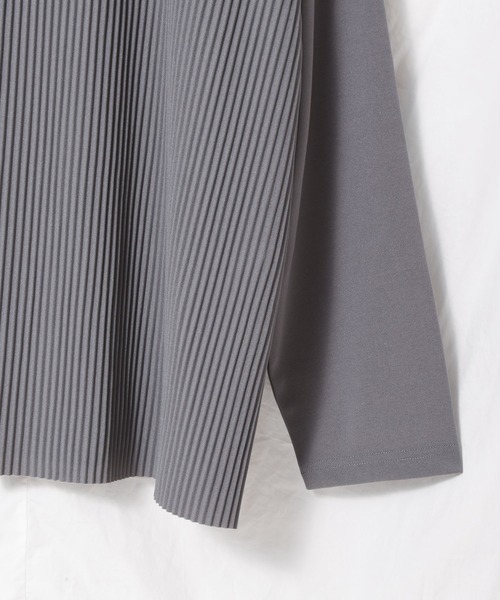 Bling Leads（ブリングリーズ）の「【RES】【Bling leads】オーバーサイズ プリーツカットソー（Tシャツ/カットソー・メンズ・グレイッシュベージュ・LARGE/MEDIUM）」の8枚目の写真