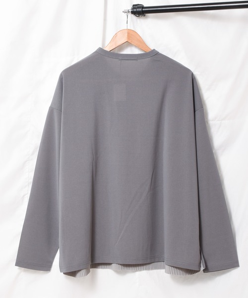 Bling Leads（ブリングリーズ）の「【RES】【Bling leads】オーバーサイズ プリーツカットソー（Tシャツ/カットソー・メンズ・グレイッシュベージュ・LARGE/MEDIUM）」の9枚目の写真