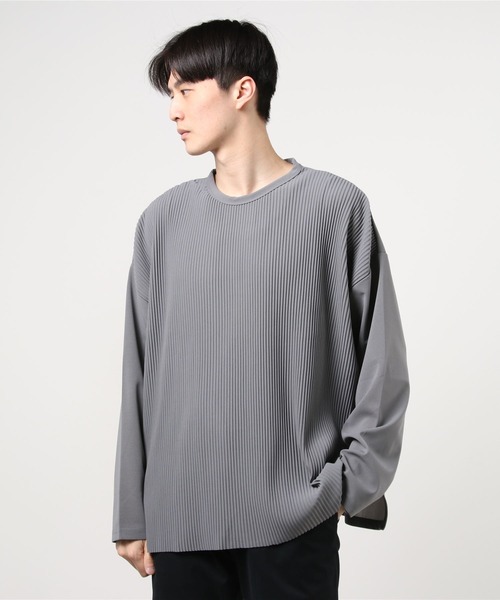 Bling Leads（ブリングリーズ）の「【RES】【Bling leads】オーバーサイズ プリーツカットソー（Tシャツ/カットソー・メンズ・グレイッシュベージュ・LARGE/MEDIUM）」の15枚目の写真