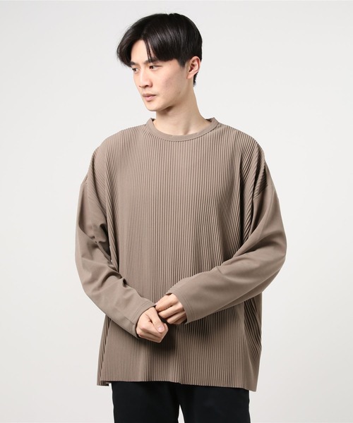 Bling Leads（ブリングリーズ）の「【RES】【Bling leads】オーバーサイズ プリーツカットソー（Tシャツ/カットソー・メンズ・グレイッシュベージュ・LARGE/MEDIUM）」の16枚目の写真