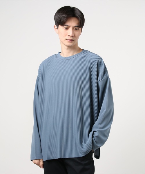 Bling Leads（ブリングリーズ）の「【RES】【Bling leads】オーバーサイズ プリーツカットソー（Tシャツ/カットソー・メンズ・グレイッシュベージュ・LARGE/MEDIUM）」の17枚目の写真