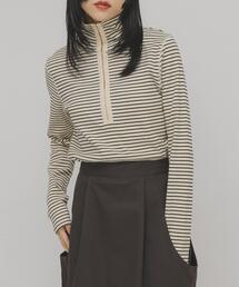 KBF | タートルホックボーダートップス(Tシャツ/カットソー)