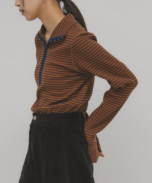 KBF（ケイビーエフ）の「タートルホックボーダートップス（Tシャツ/カットソー・レディース・ホワイト系その他/ブラウン系その他/グレー系その他・ONE）」の15枚目の写真