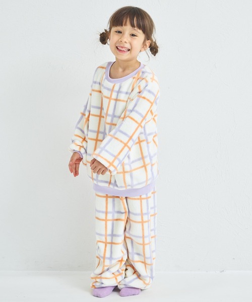 pairmanon(ペアマノン)の「ふわふわ アソート 総柄 ガールズ パジャマ(ルームウェア/パジャマ・キッズ・ホワイト系その他/アイボリー/ライトブルー・100/110/120/130/140/150/90)」の2枚目の写真