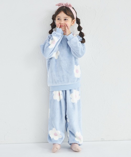 pairmanon(ペアマノン)の「ふわふわ アソート 総柄 ガールズ パジャマ(ルームウェア/パジャマ・キッズ・ホワイト系その他/アイボリー/ライトブルー・100/110/120/130/140/150/90)」の3枚目の写真