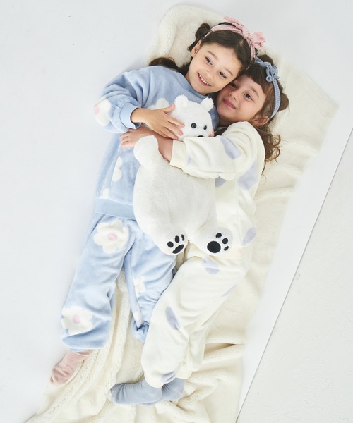 pairmanon(ペアマノン)の「ふわふわ アソート 総柄 ガールズ パジャマ(ルームウェア/パジャマ・キッズ・ホワイト系その他/アイボリー/ライトブルー・100/110/120/130/140/150/90)」の7枚目の写真