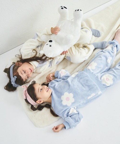 pairmanon(ペアマノン)の「ふわふわ アソート 総柄 ガールズ パジャマ(ルームウェア/パジャマ・キッズ・ホワイト系その他/アイボリー/ライトブルー・100/110/120/130/140/150/90)」の8枚目の写真