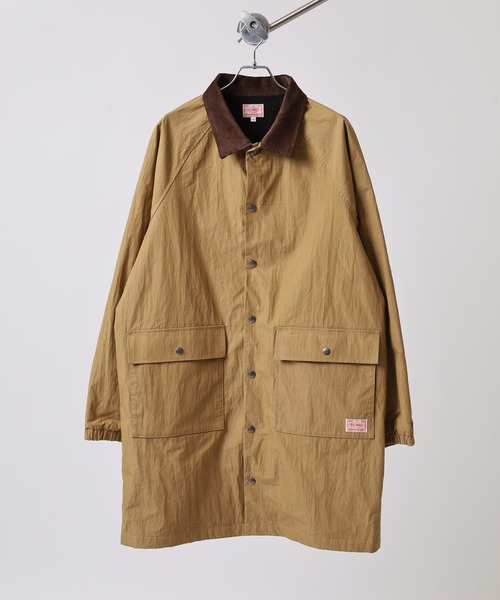 BIG MIKE(ビッグマイク)の「BIG MIKE ピグメント加工 ロングコーチジャケット(ステンカラーコート・メンズ・ブラック/ベージュ・XL/L/M)」の8枚目の写真