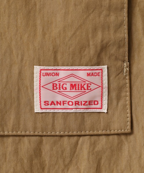 BIG MIKE(ビッグマイク)の「BIG MIKE ピグメント加工 ロングコーチジャケット(ステンカラーコート・メンズ・ブラック/ベージュ・XL/L/M)」の14枚目の写真