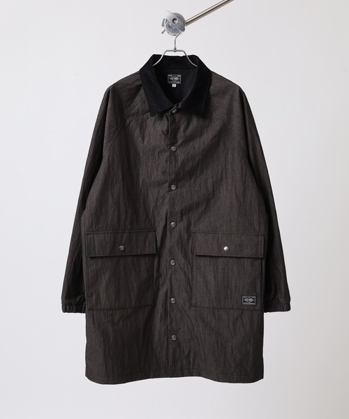 BIG MIKE(ビッグマイク)の「BIG MIKE ピグメント加工 ロングコーチジャケット(ステンカラーコート・メンズ・ブラック/ベージュ・XL/L/M)」の7枚目の写真