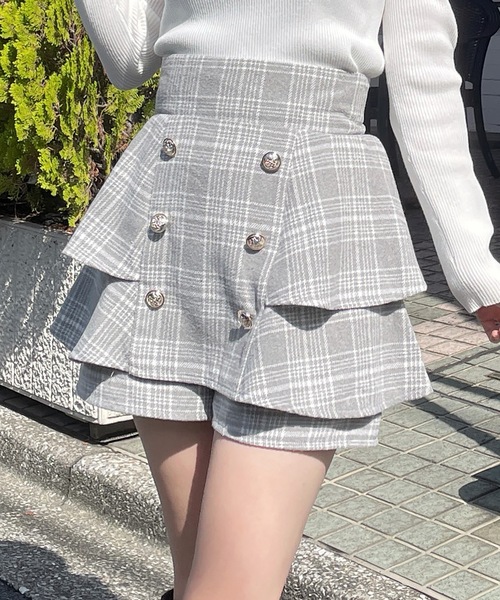 abc une face(アーベーセーアンフェイス)の「ティアードスカパン(スカート・レディース・チャコールグレー/ブラック/グレー系その他/ブラック系その他/グレー・FREE)」の5枚目の写真