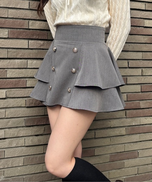 abc une face(アーベーセーアンフェイス)の「ティアードスカパン(スカート・レディース・チャコールグレー/ブラック/グレー系その他/ブラック系その他/グレー・FREE)」の4枚目の写真