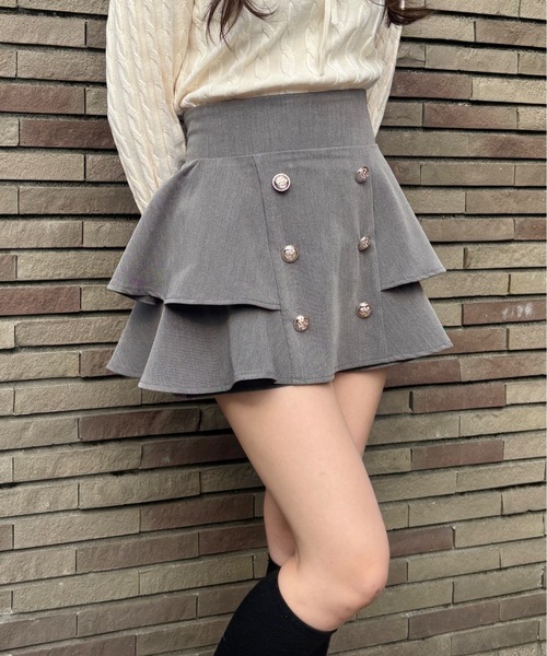 abc une face(アーベーセーアンフェイス)の「ティアードスカパン(スカート・レディース・チャコールグレー/ブラック/グレー系その他/ブラック系その他/グレー・FREE)」の8枚目の写真