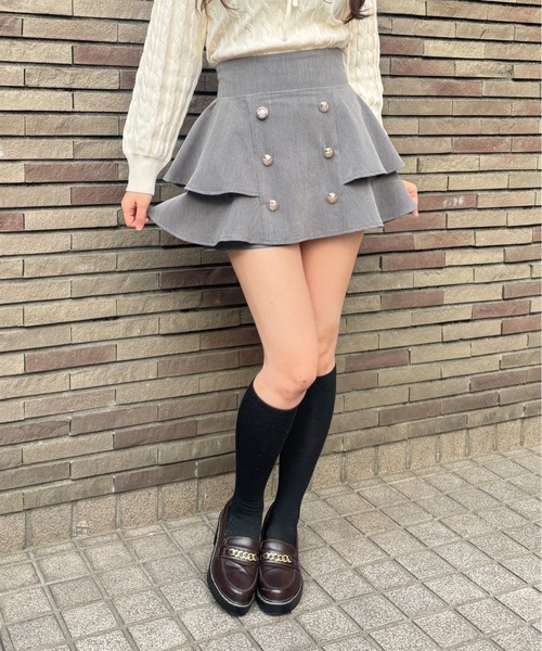 abc une face(アーベーセーアンフェイス)の「ティアードスカパン(スカート・レディース・チャコールグレー/ブラック/グレー系その他/ブラック系その他/グレー・FREE)」の7枚目の写真