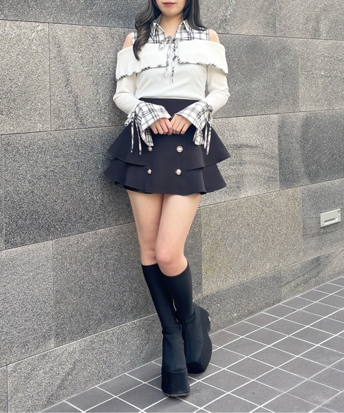 abc une face(アーベーセーアンフェイス)の「ティアードスカパン(スカート・レディース・チャコールグレー/ブラック/グレー系その他/ブラック系その他/グレー・FREE)」の13枚目の写真