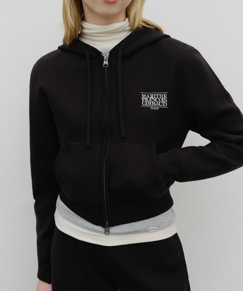 MARITHE + FRANCOIS GIRBAUD(マリテフランソワジルボー)の「W CLASSIC LOGO CROP KNIT HOODIE ZIPUP(パーカー・レディース・Black/Navy/ブラウン/アイボリー・SMALL/MEDIUM)」の9枚目の写真