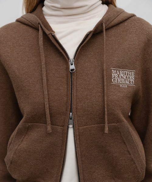 MARITHE + FRANCOIS GIRBAUD(マリテフランソワジルボー)の「W CLASSIC LOGO CROP KNIT HOODIE ZIPUP(パーカー・レディース・Black/Navy/ブラウン/アイボリー・SMALL/MEDIUM)」の18枚目の写真
