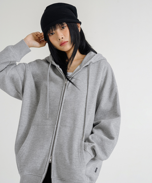 LEMAIN SECOND（リメインセカンド）の「2WAY OVERFIT SWEAT HOOD ZIP-UP [GRAY] - FLEECE ver（パーカー・レディース・その他・X-LARGE/MEDIUM/LARGE）」の7枚目の写真
