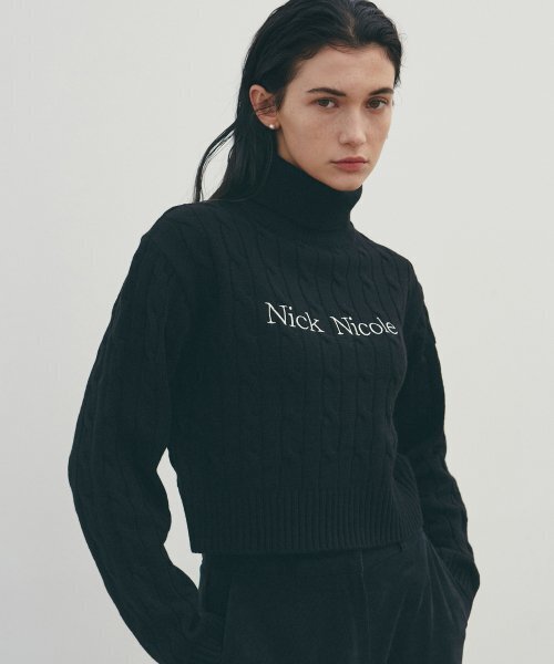 NICK&NICOLE(ニックアンドニコール)の「NICOLE RIBBED TURTLENECK KNIT_BLACK(ニット/セーター・レディース・その他・FREE)」の1枚目の写真