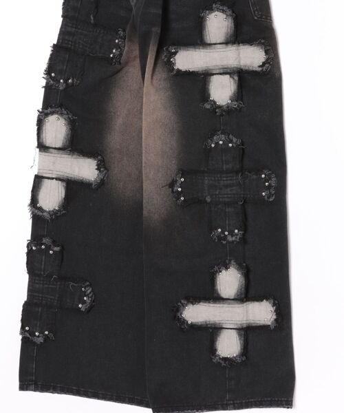 Figments(フィグメンツ)の「サイドクロスパッチデニム(デニムパンツ・レディース・ブラック・SMALL/MEDIUM)」の12枚目の写真