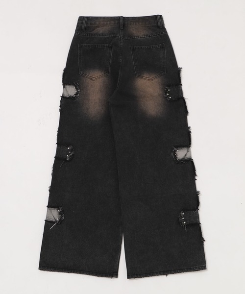 Figments(フィグメンツ)の「サイドクロスパッチデニム(デニムパンツ・レディース・ブラック・SMALL/MEDIUM)」の5枚目の写真