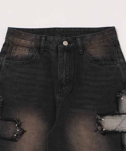 Figments(フィグメンツ)の「サイドクロスパッチデニム(デニムパンツ・レディース・ブラック・SMALL/MEDIUM)」の6枚目の写真