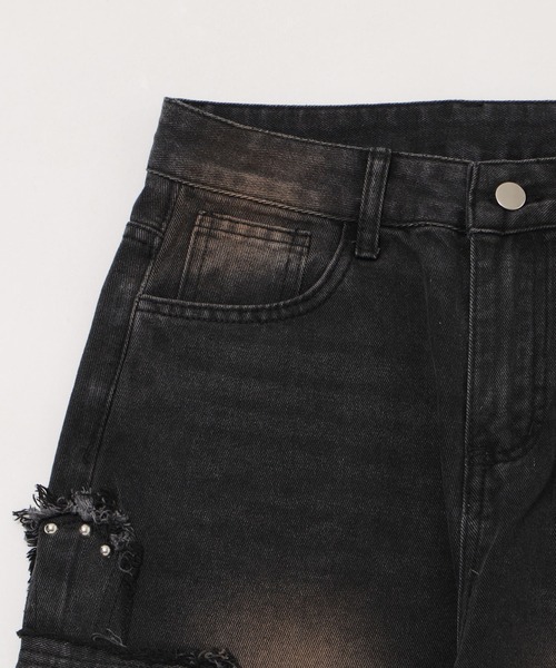 Figments(フィグメンツ)の「サイドクロスパッチデニム(デニムパンツ・レディース・ブラック・SMALL/MEDIUM)」の8枚目の写真