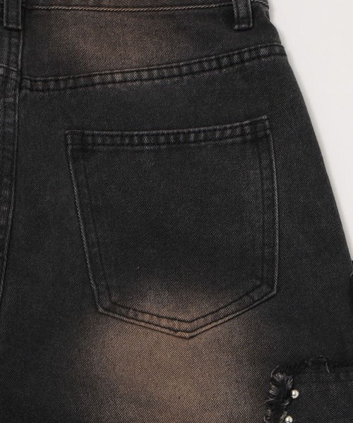 Figments(フィグメンツ)の「サイドクロスパッチデニム(デニムパンツ・レディース・ブラック・SMALL/MEDIUM)」の9枚目の写真