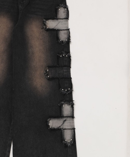 Figments(フィグメンツ)の「サイドクロスパッチデニム(デニムパンツ・レディース・ブラック・SMALL/MEDIUM)」の10枚目の写真