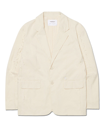 NOMANUAL（NOMANUAL）の「ROUGH CUT OVERSIZED JACKET - BEIGE（テーラードジャケット）」