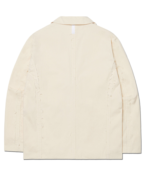 NOMANUAL(NOMANUAL)の「ROUGH CUT OVERSIZED JACKET - BEIGE(テーラードジャケット・レディース・その他・SMALL/MEDIUM/LARGE)」の2枚目の写真