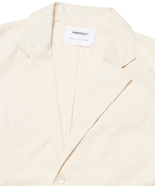 NOMANUAL(NOMANUAL)の「ROUGH CUT OVERSIZED JACKET - BEIGE(テーラードジャケット・レディース・その他・SMALL/MEDIUM/LARGE)」の5枚目の写真