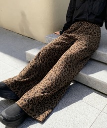 レオパード柄 ワイドパンツ
