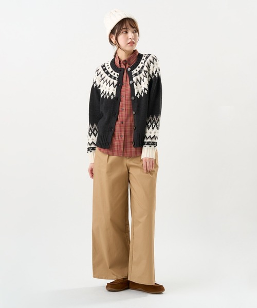 TOKYO SHIRTS（トウキョウシャツ）の「【Pitta Re:)】  求心 ジャカード カーディガン（カーディガン/ボレロ・レディース・ブラック/ブラウン・M/L）」の4枚目の写真