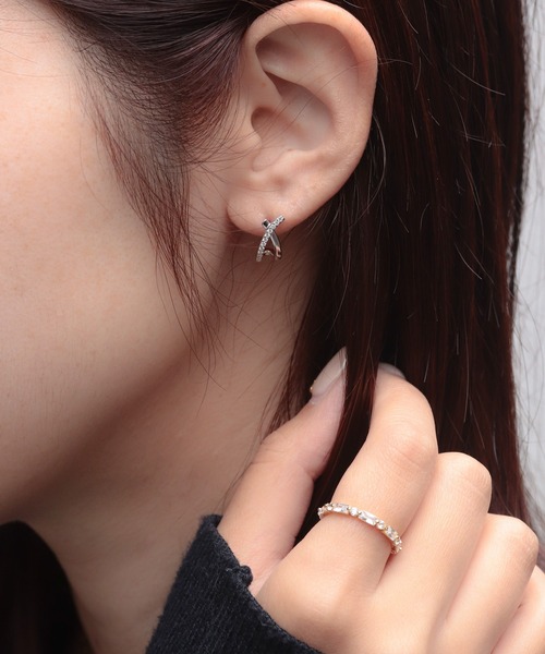 WEB限定】silver925 クロスピアス（ピアス（両耳用））｜NOIR DE