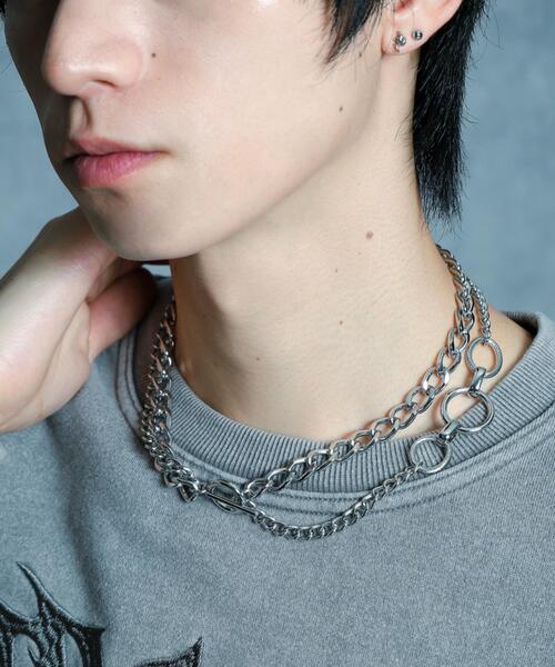 WEGO(ウィゴー)の「WEGO/コンビネーションチェーンチョーカー(チョーカー・メンズ・その他1/その他2/その他3・FREE)」の1枚目の写真