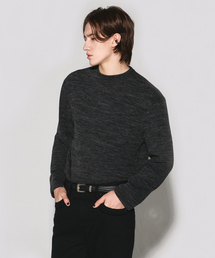 SUEDE PATCH RIBBED KNIT BLACK