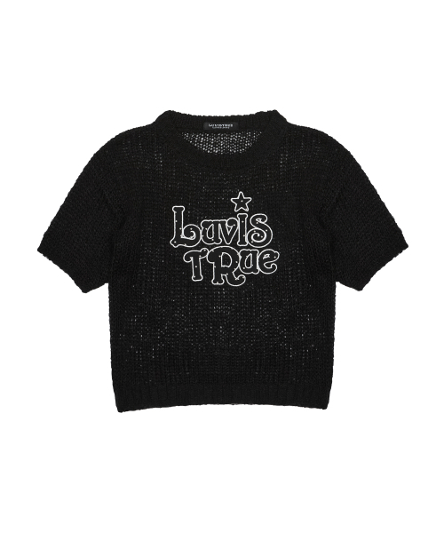 LUVISTRUE(ラヴイズトゥルー)の「IM STAR PATCH KNIT(BLACK)(ニット/セーター・レディース・その他・FREE)」の2枚目の写真