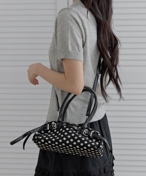 UNE MANSION（ユヌマンション）の「【カバンのサイズが選べる】トレンドドットパターンミニバッグ（ショルダーバッグ・レディース・ブラウン系その他2/ブラック系その他/ホワイト系その他2/ブラウン系その他/ブラック系その他2/ホワイト系その他・ONESIZE）」の21枚目の写真