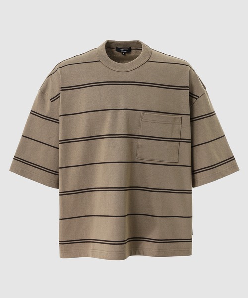 COMME des GARCONS HOMME(コム デ ギャルソン・オム)の「COTTON BORDER POCKET TEE(Tシャツ/カットソー・メンズ・ブラック×グレー/ベージュ系その他/ホワイト×ブラック・S/M/L/XL)」の3枚目の写真