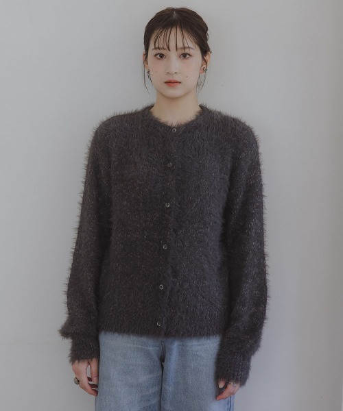 slattgir(スラットジール)の「高身長 シャギーニットカーディガン(トールサイズ)Essenave(ニット/セーター・レディース・チャコール/ブルー・TM/TL/TLL/T3L)」の18枚目の写真