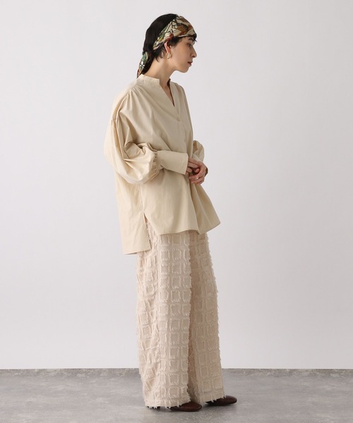 studio CLIP（スタディオクリップ）の「《ウタオ》カットジャカードパンツ（その他パンツ・レディース・ブラック/サンドグレー・FREE）」の3枚目の写真