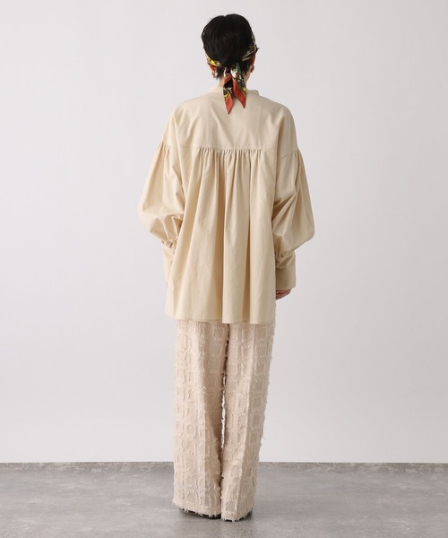 studio CLIP（スタディオクリップ）の「《ウタオ》カットジャカードパンツ（その他パンツ・レディース・ブラック/サンドグレー・FREE）」の5枚目の写真