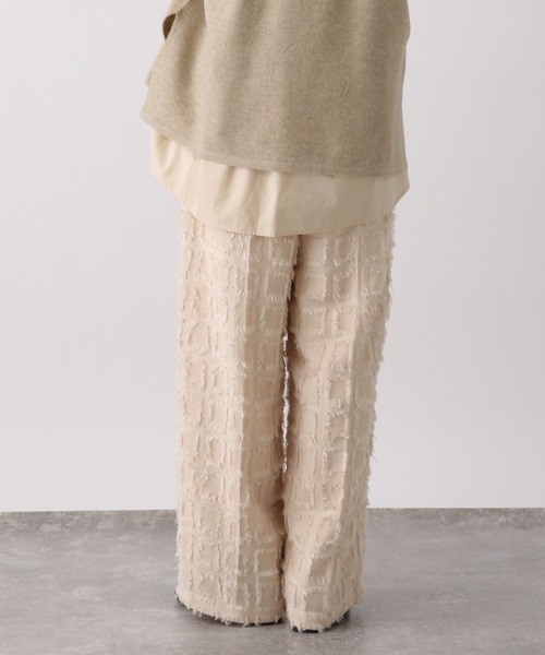 studio CLIP（スタディオクリップ）の「《ウタオ》カットジャカードパンツ（その他パンツ・レディース・ブラック/サンドグレー・FREE）」の7枚目の写真