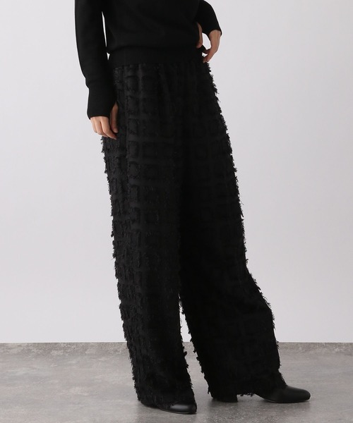 studio CLIP（スタディオクリップ）の「《ウタオ》カットジャカードパンツ（その他パンツ・レディース・ブラック/サンドグレー・FREE）」の12枚目の写真