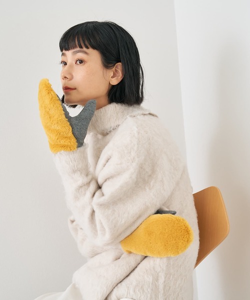 collex(コレックス)の「【福田手袋】【タッチパネル対応】ファーミトングローブ(手袋・レディース・マスタード/ブラック/グレイッシュベージュ・フリー)」の3枚目の写真