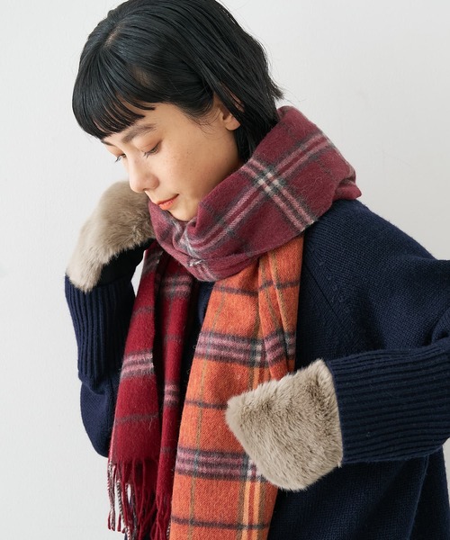 collex(コレックス)の「【福田手袋】【タッチパネル対応】ファーミトングローブ(手袋・レディース・マスタード/ブラック/グレイッシュベージュ・フリー)」の9枚目の写真